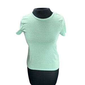 Girls Mint Green Crisscross Back Short Sleeve T-Shirt XL 14-16 Cotton Blend Ligh